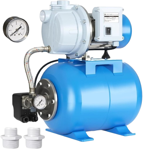 1.5HP Shallow Well Irrigation System with Integrated Pressure Tank Assembly